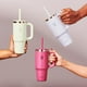 thumbnail image 4 of Vaso hidro de viaje con asa, tapa y pajita, 700 ml, color rosa, 4 of 7