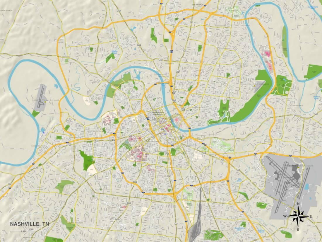 Political Map of Nashville, TN Print Wall Artwork photograph about Printable Map of Nashville known as Political Map of Nashville, TN Print Wall Artwork