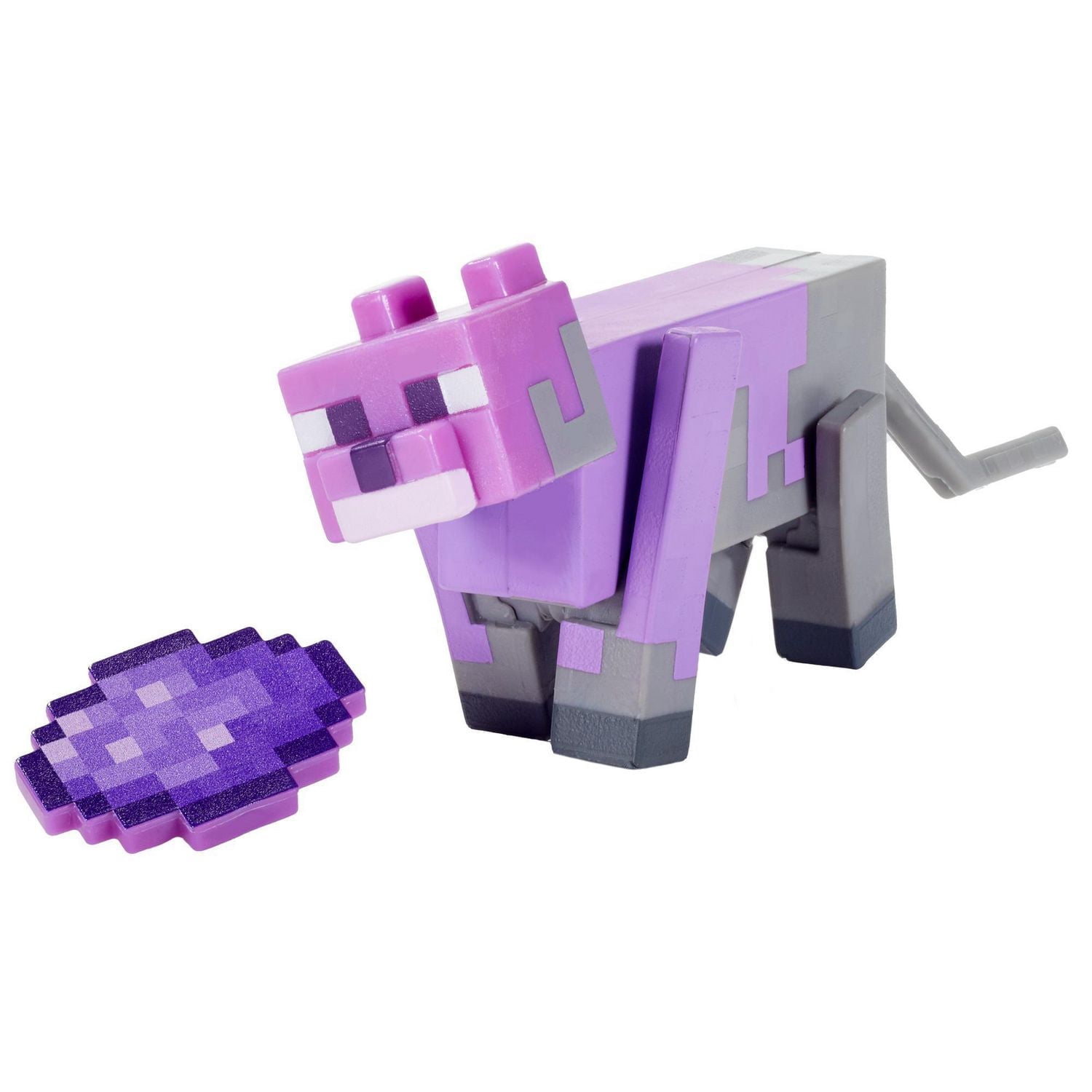 Figurine Création de Biomes Dyed Cat Minecraft, personnages pixelisés authentiques inspirés du jeu vidéo