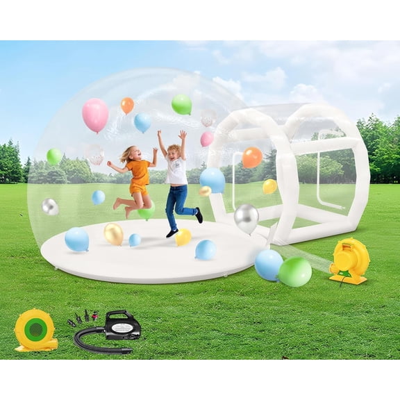 Jocisland 13ft Bubble House with Tunnel and Balloons, PVC Inflatable Balloon House with 750W Air Blower and 650W Air Pump for Party, Wedding