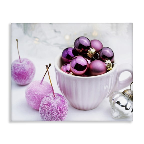 Stupell Industries Glam Glimmering Pink Christmas Ornaments Canvas Art, 30 x 24, by Lil' Rue