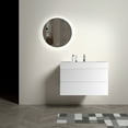 thumbnail image 2 of 36" Bathroom Vanity with Sink, Large Storage Wall Mounted Floating Bathroom Vanity for Modern Bathroom, One-Piece Black Sink Basin without Drain and Faucet, White, 2 of 9