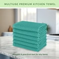 thumbnail image 5 of Elegant Comfort 100% Cotton 18-Pack Waffle Premium Kitchen Towels Cleaning Towels, 13 x 13, Turquoise, 5 of 7