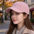 thumbnail image 3 of VONCOS Women Cable Knit Baseball Cap for Women Thick Warm Fall Winter Knitted Hat with Adjustable Strap for Daily Outdoor Use, 3 of 4