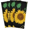 thumbnail image 2 of Dreamtimes Gold Polygonal Shapes Sunflowers Kitchen Towels Set of 6 Dishcloths Hand Towels Tea Towels Ultra Absorbent for Cleaning Washing Drying Dishes Tableware 28'' x 18'', 2 of 7