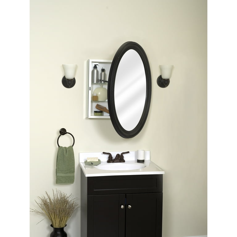 Zenith oval medicine cabinet with poly frame deals