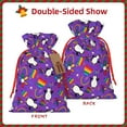 thumbnail image 2 of Pofeuu Rainbow Lgbt Penguin Print Burlap Bags with Drawstrings Drawstring Gift Bags Pouch Bag for Thankgiving Birthday Party Gift Wrapping Treats and Party Favors-Small, 2 of 9