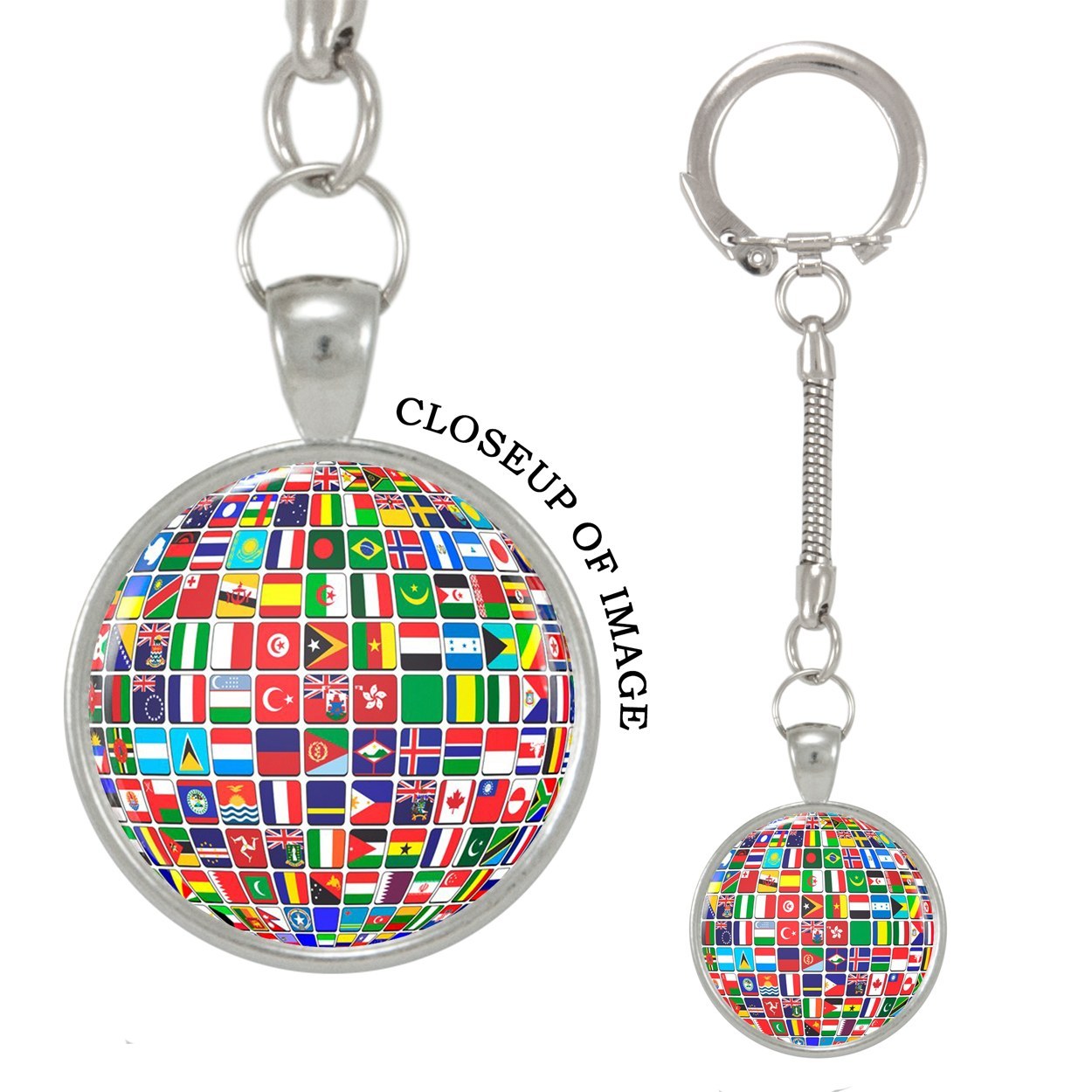 Mad Marble International Globe with Country Flags Keychain Walmart