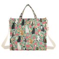 thumbnail image 7 of FORMRS Womens Corduroy Tote Bag Crossbody Shoulder Purse Handbag with Detachable Strap, Green Floral Cats Pattern, 7 of 7