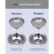 thumbnail image 5 of Kone 2 Piezas De Repuesto Para Colador De Cesta Para Fregadero De Cocina Para Desagües Estándar De 3-1/2 Pulgadas, Cuerpo De Acero Inoxidable Cepillado, Perilla Central De Metal Con Tapón De Goma, 5 of 5