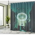 thumbnail image 5 of Ambesonne Cartoon Shower Curtain, Dark Magic Fiction City, 69"Wx84"L, Teal Black, 5 of 5