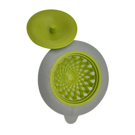 

wendunide Strainers 1PCS Kitchen Filter Sewer Round Kitchen Sink With Cover Stopper Waste Plug Apron Green