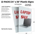 thumbnail image 2 of Laptop Sale (2-PACK) 24" x 36" Plastic Signs | Sign Insert 4mm Corrugated Plastic Signs Storefront Window Poster, 2 of 2