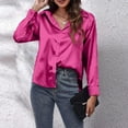 thumbnail image 6 of Silky Long-Sleeve Satin Blouse Women'S Satin Silk Button-Down Shirt Casual Loose Office Work Top Breathable for Everyday Workwear, 6 of 6