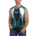 thumbnail image 3 of Uemuo Wolf Pattern Men's Sleeveless T-Shirt,Muscle Athletic Tank Top, Moisture-wicking Quick-dry Breathable Classic Tee Top for Gym Run Outdoor Sports-Medium, 3 of 8