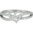 thumbnail image 2 of Clearance Womens Promise Ring: Sterling Silver Heart Eternity Band for Her CZ Simulated Diamond11, 2 of 2