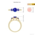 thumbnail image 4 of ANGARA Natural Three Stone Round Tanzanite Ring with Diamond Accents in 14K Yellow Gold for Women (Size-6mm) | December Birthstone, Anniversary, Jewelry Gift for Women | Natural Tanzanite Ring, 4 of 9