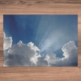 thumbnail image 3 of Ambesonne Landscape Jigsaw Puzzle, Sky Clouds Sun Rays, Heirloom-Quality Fun Activity for Family Durable Cardboard, 1000 pcs, Blue White, 3 of 5