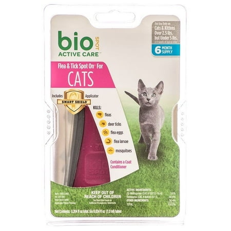 Bio Spot Active Care Flea & Tick Spot On for Cats Under 5 lbs 6 month