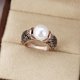 thumbnail image 3 of 14k Gold Plated Vintage Milky Stone Ring for Women - Perfect Promise, Engagement, Wedding, Anniversary, and Birthday Gift, 3 of 4