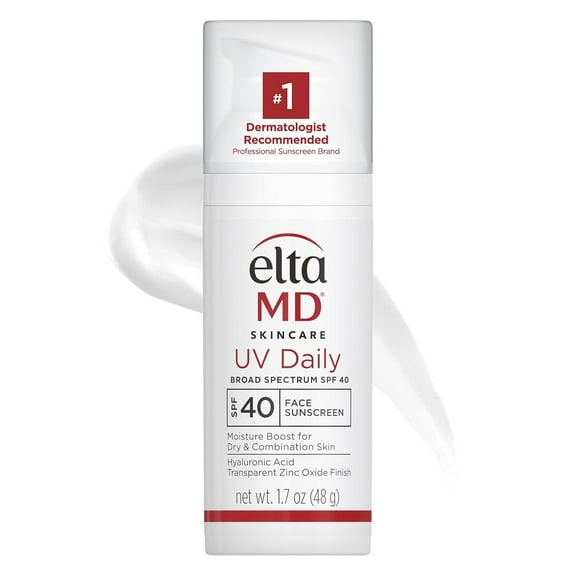 EltaMD UV Daily SPF 40 Face Sunscreen Moisturizer with Zinc Oxide, Daily Face Moisturizer with SPF, Sunscreen, 1.7 oz Pump