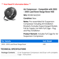 thumbnail image 2 of Air Compressor - Compatible with 2003 - 2005 Land Rover Range Rover HSE 2004, 2 of 2