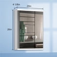 thumbnail image 2 of ExBrite 20" Contemporary Metal Medicine Cabinet with Mirror and LED in Silver, 2 of 9