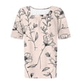 thumbnail image 4 of Lorytime Womens T Shirts Graphic Short Sleeve Shirt Crew Neck Trendy Summer Tops Hawaii Ruffle Loose Basic Outfit, 4 of 5