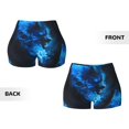 thumbnail image 6 of Yiaed Wolf Print Women's Athletic Shorts Running Shorts Sporty Short High Waisted Elastic Workout Shorts for Yoga Gym Running & Sports -Medium, 6 of 8