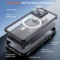 thumbnail image 6 of Magnetic for iPhone 14 Pro Max Waterproof Case,[Built-in Screen Protector][IP68 Underwater][15FT Military Dropproof][Compatible with MagSafe] Full Body Shockproof Phone Case-Black/Clear, 6 of 14