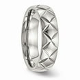 thumbnail image 4 of Solid Stainless Steel Men's Diamond-Cut Wedding Band Ring Size 11.5, 4 of 7