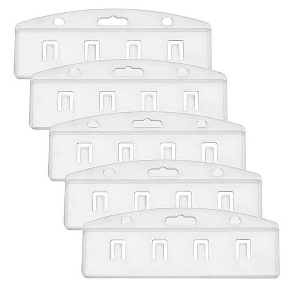 1pc Horizontal Half Card Badge Holder For Swipe ID Cards Frosted Rigid