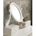 thumbnail image 5 of Roundhill Furniture Ashley Wood Make-Up Vanity Table and Stool Set, White, 5 of 9