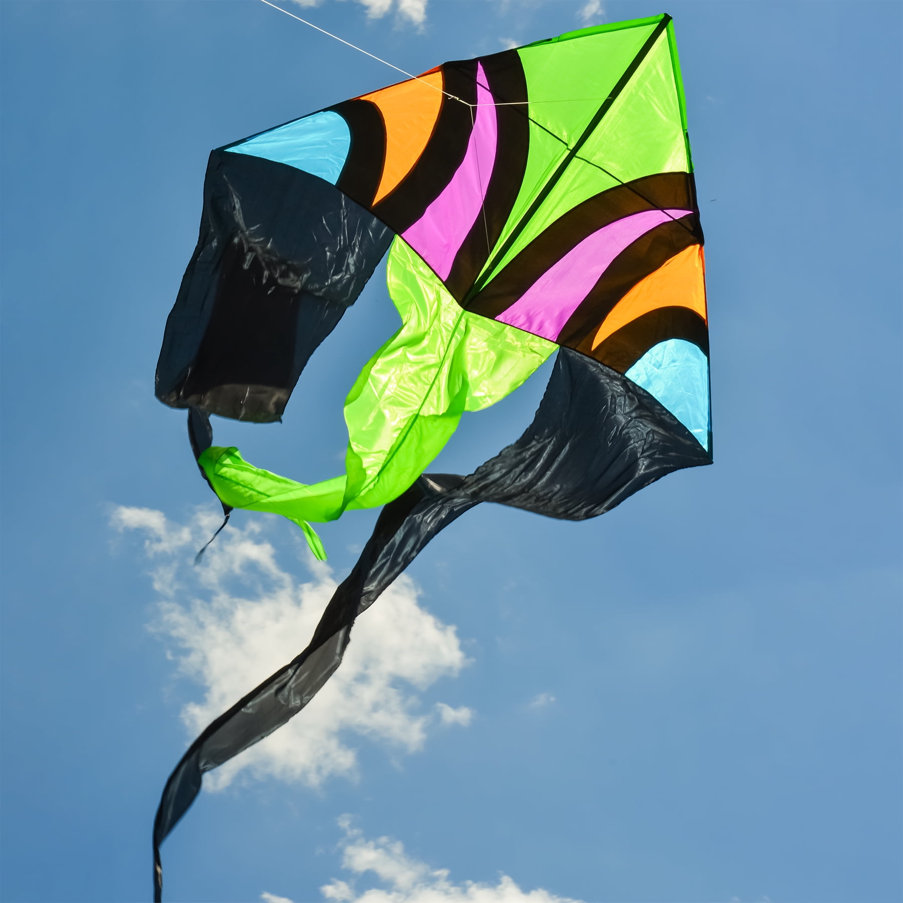 In the Breeze 3151 — Dashiki Wave Delta Kite, 77-Inch, Large Easy Flying Kite for All Ages, Big Kite with Line