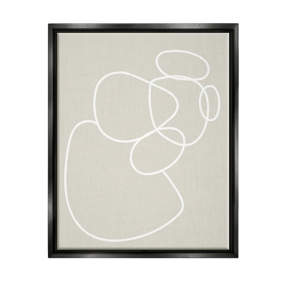 Stupell Industries Stacked Abstract Rocks Nature Painting Black Floater Framed Art Print Wall Art, 17 x 21