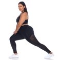 thumbnail image 4 of White Mark Women's Plus Size High Waist Mesh Insert Activewear Leggings, 4 of 5