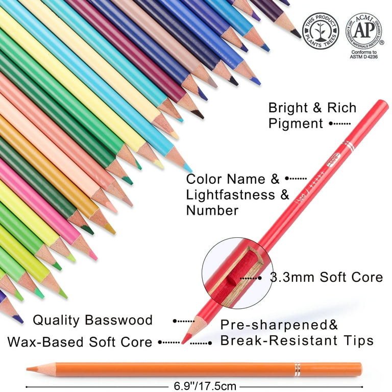 HIFORNY 55 Pack Colored Pencils Set, 52 Colors, Art and Sketching
