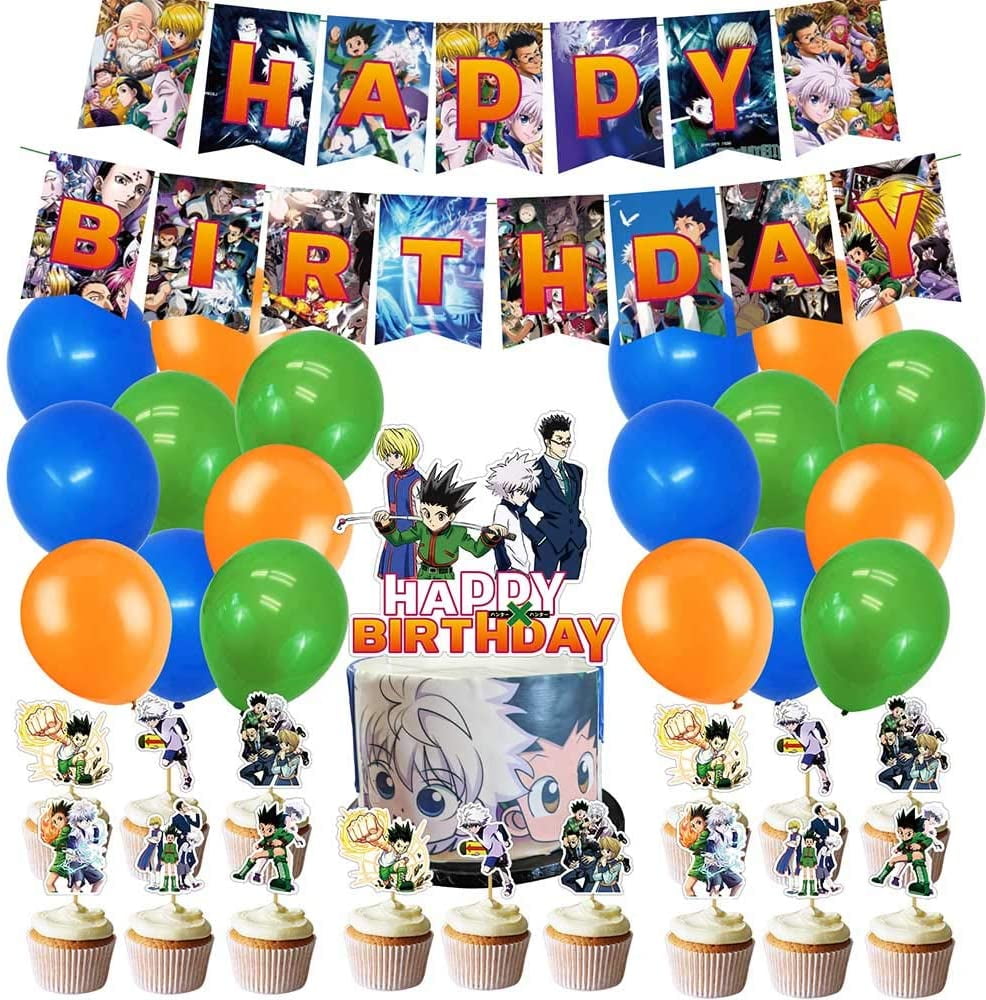 Hunterxhunter Theme Birthday Party Supplies and Decorations Hunter x Hunter  includes Birthday Banner, Balloons，Cupcake T - Walmart.com