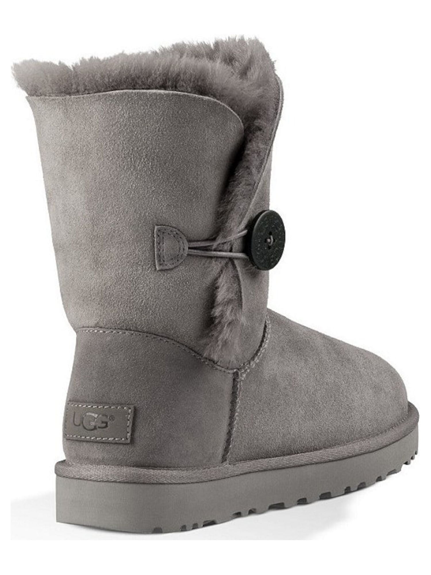 UGG Womens Grey Gray Cushioned Bailey Button Ii Leather Snow Boots 5