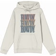 thumbnail image 4 of Western Howdy Repeat Text Long Sleeve Adult Hooded Sweatshirt-XL-Cream, 4 of 6