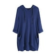 thumbnail image 2 of UPPADA Womens Hoodies Dress Hooded Sweatshirts Casual Long Sleeve Tunic Blouses Oversized Lightweight Sweatshirts with Pocket Women Hoodie Graphic Navy,M, 2 of 3
