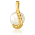 thumbnail image 3 of 14K Solid Yellow Gold 8mm White Button Freshwater Cultured Pearl Necklace Chain Pendant Charm Slide, 3 of 8