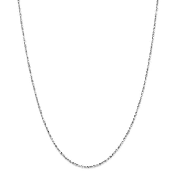 10K White Gold chain Rope Diamond-cut 16 in 1.75 mm