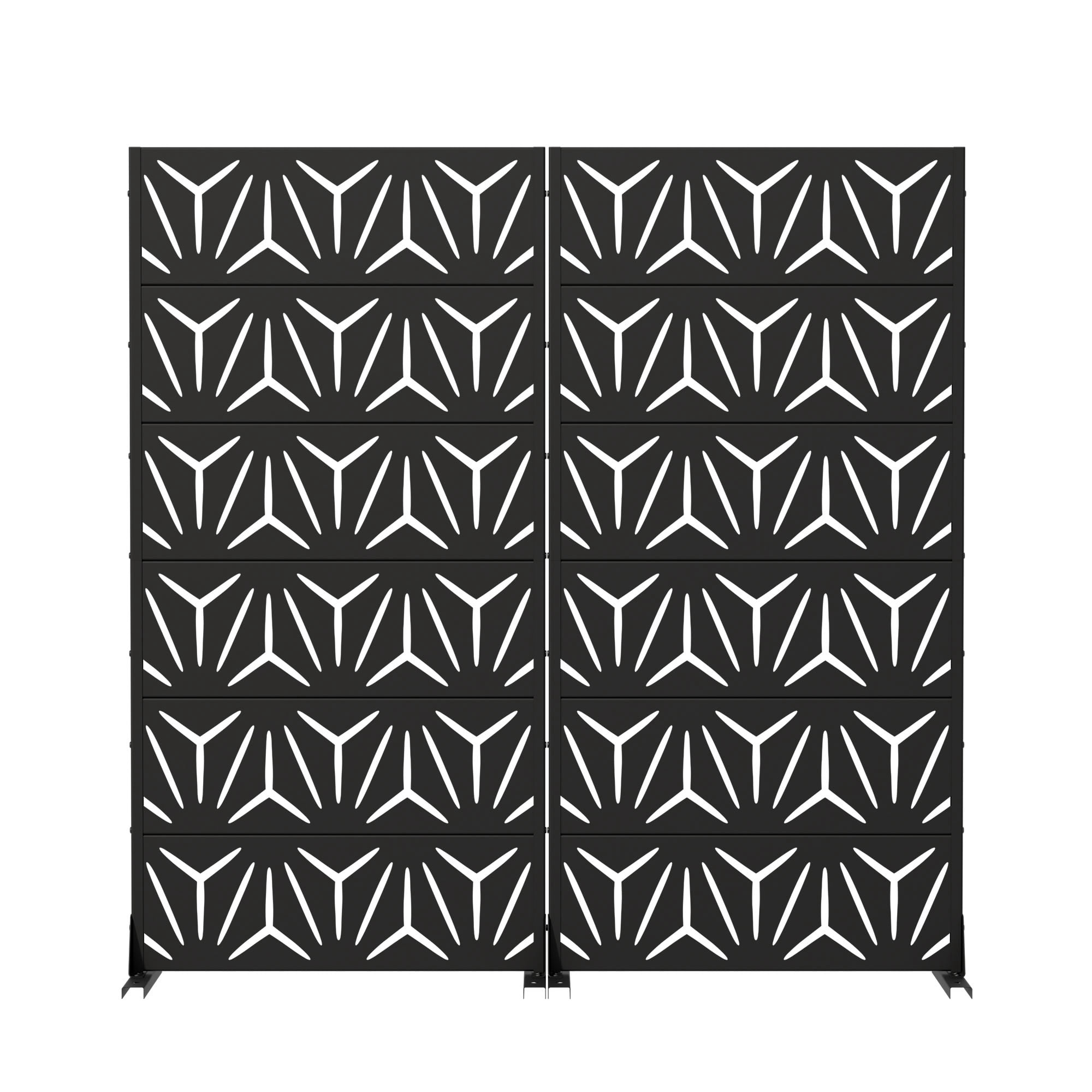MAYEERTY 6 Panels Metal Outdoor Privacy Screen Garden Divider Patio Backyard Decorative Privacy Fence 2Pcs, 72×35.4×15.7in