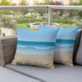 thumbnail image 3 of Outdoor Pillow Covers Pack of 2, Summer Ocean Beach Starfish Waterproof Throw Pillowcase Cushion Cases, Gradient Blue Waves Decorative Pillow Cover for Couch Sofa Home Bed Patio, 3 of 9