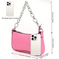 thumbnail image 2 of Pink Chain Shoulder Bag For Women, Fashion Underarm Bag With Zipper Closure, Weekend Tote For Shopping And Work, 2 of 5