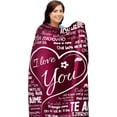 thumbnail image 3 of ButterTree Romantic Gifts for Wife, Red Fleece Throw Blanket, Wife Birthday Gifts from Husband, 65" x 50", 3 of 8
