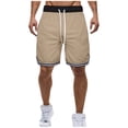 thumbnail image 2 of Domuza Workout Athletic Running Quick Dry Shorts for Man Summer Fall Straight Leg Plain Shorts Man 2026 Trendy Y2K Khaki L, 2 of 4
