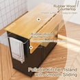 thumbnail image 3 of Walsunny Kitchen Island on Wheels with Storage Cabinet & 3 Drawer, 39.7" Width Rolling Kitchen Table, Cart Handle for Towel Rack or Free Mobility Black, 3 of 10