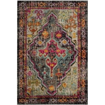 SAFAVIEH Monaco Foliage Transitional Area Rug, Grey/Fuchsia, 5'1" x 7'7"